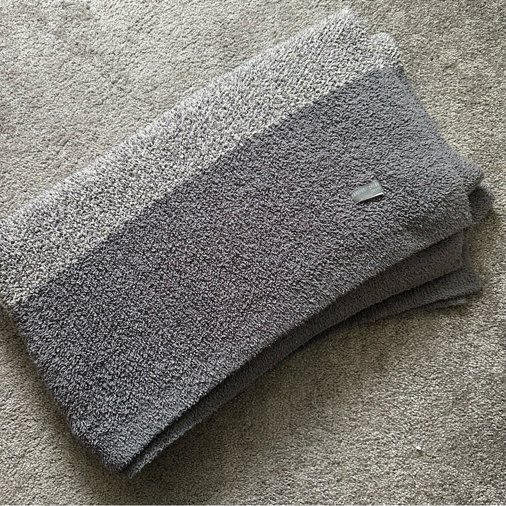 Barefoot Dreams Two-Tone Gray Cozy Throw Blanket